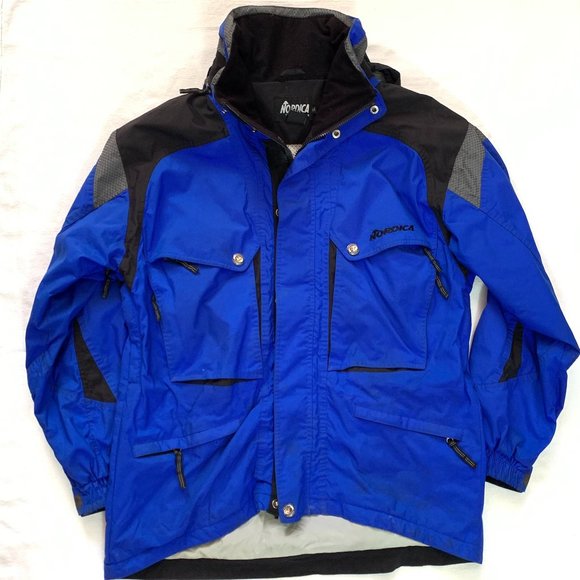Nordica Ski Snow Board Insulated Waterproof Jacket Men's Large Blue/Black - Picture 1 of 14